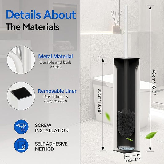 White Toilet Brush with Holder,Durable Cleaning Toilet Bowl Brushes with Holders