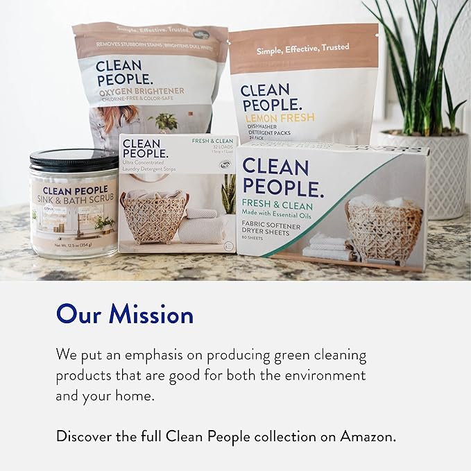 The Clean People Laundry Detergent Pods - Hypoallergenic Laundry Pods - Ultra Concentrated, Recyclable Packaging, Stain Fighting - Sweet Petals, 32 Pack