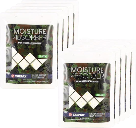 Moisture Absorbers for Gun Safe 7.5 oz/212g - Dehumidifier Prevents Corrosion - Protects Gear - Desiccant Removes Excess Moisture - Set of 10