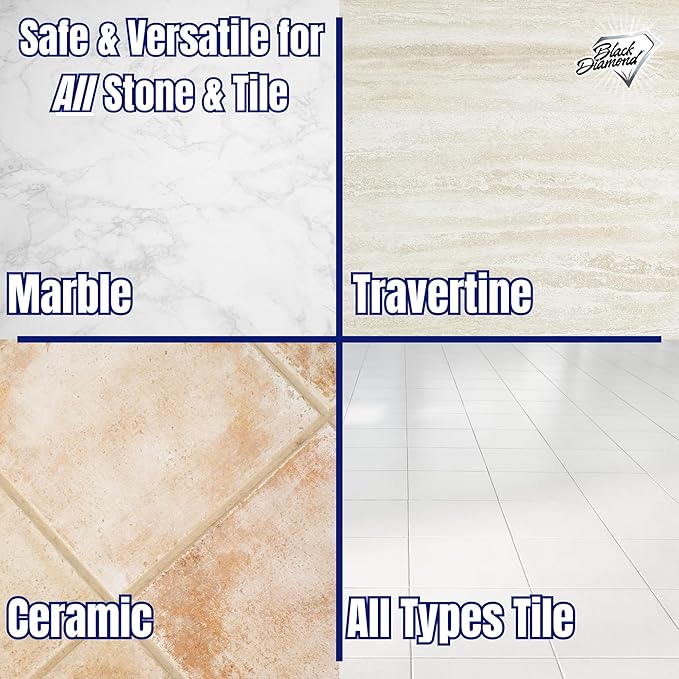 Black Diamond Stoneworks MARBLE & TILE FLOOR CLEANER. Great for Ceramic, Porcelain, Granite, Natural Stone, Vinyl and Brick. No-rinse Concentrate.(1-Gallon)