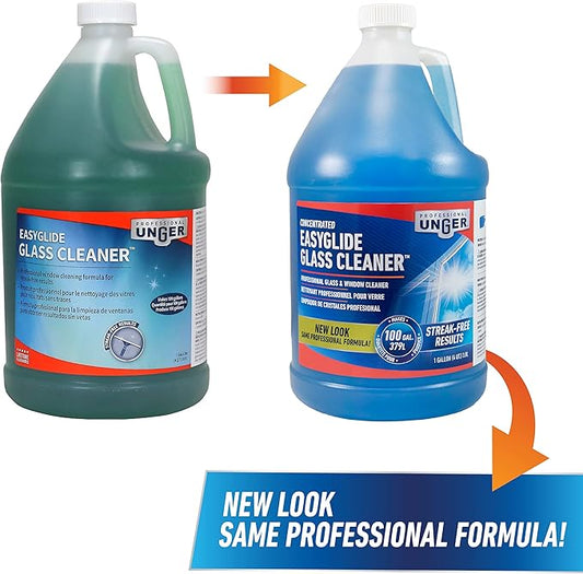 Unger Professional Streak-Free EasyGlide Glass Cleaner Concentrate, 1 Gallon, Ammonia-Free, Makes 100 Gallons of Solution, Safe for Tinted Windows, LOW-E, Windshields and Mirrors