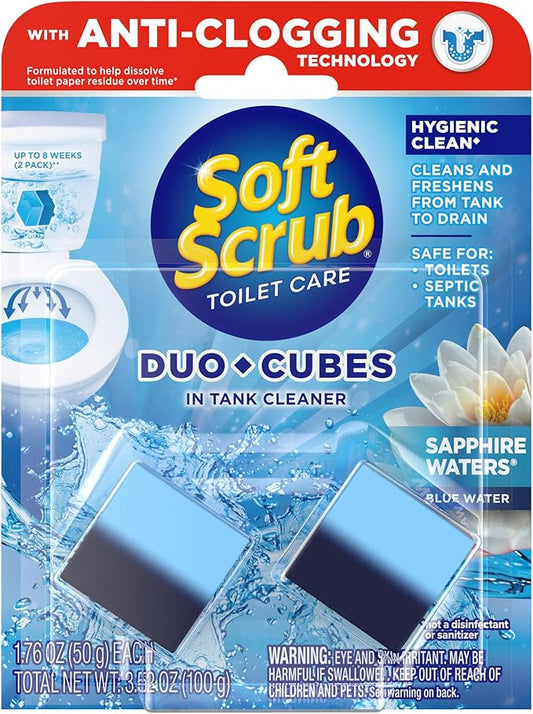 Soft Scrub DuoCubes In-Tank Toilet Cleaner, 2ct, Sapphire Waters (7 Pack)