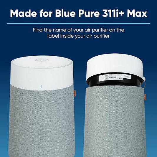 BLUEAIR Blue Pure 311i+ Max SmokeBlock Genuine Replacement Filter, Extra Carbon Captures 99.99% of Wildfire Smoke, fits Blue Pure 311i+ Max Air Purifier