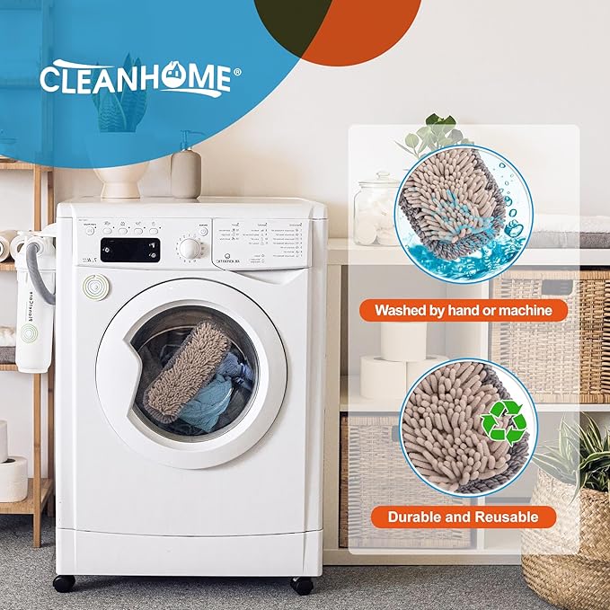Microfiber Mop Pads 4 Pieces for Floor Cleaning,Fit CLEANHOME Dust Mop: B09PBPGSJ3, Chenille Microfiber Replacement Pads