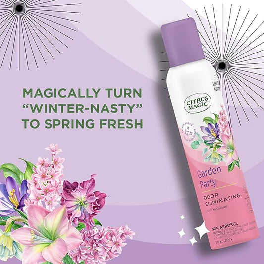 Citrus Magic Limited Edition Odor Eliminating Air Freshener Spray, Garden Party, 3-Ounce, Pack of 3