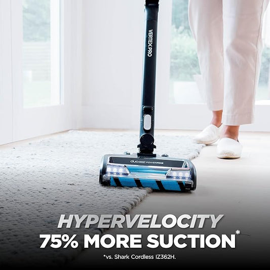 Shark Vertex Pro Cordless Vacuum Cleaner with HEPA Filter, Lightweight, Portable, Removable Handheld, Self Cleaning DuoClean PowerFins, 120-min Runtime, IQ Display, Black/Silver, IZ682H