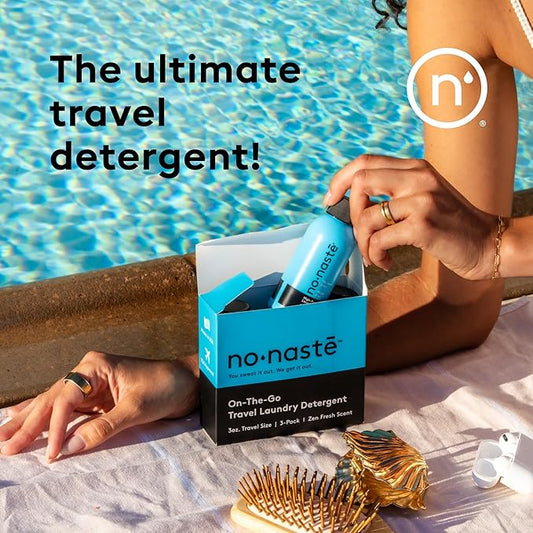 Nonaste Travel Laundry Detergent Zen Fresh, (3 Fl Oz, Pack of 3) – High Performance Activewear Detergent Travel Size | TSA-Compliant Laundry Essentials