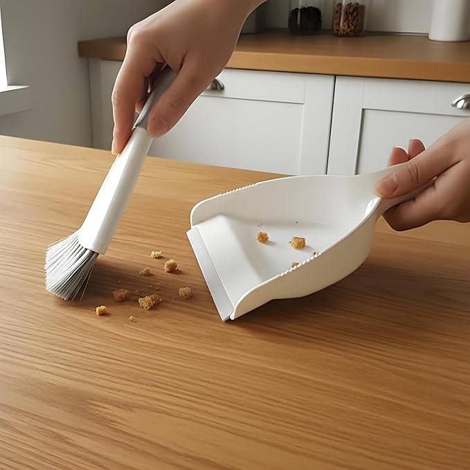 Small Dust Pan and Brush Broom - Dust Pan and Brush Set, Small Dustpan and Brush Set, Hand Broom and Dustpan Set is Daily Clean Tool for Family. (Gray 3 Set)