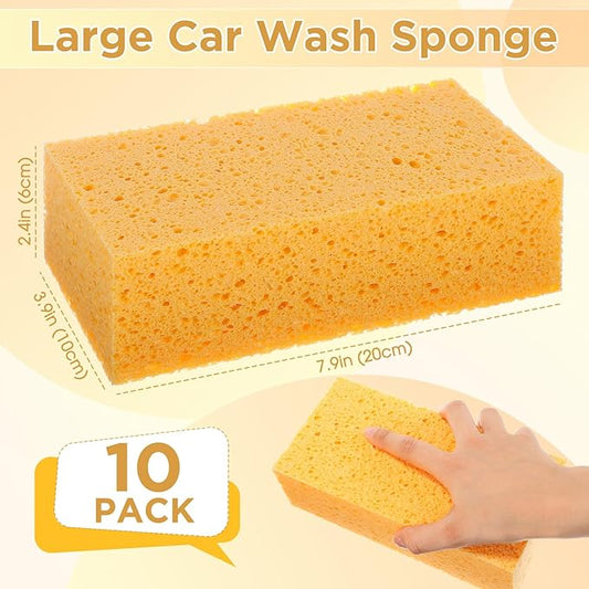 Mimorou 10 Pcs Large Sponge Bulk 7.9 x 3.9 x 2.4 Inch Grouting Car Washing Sponge for Thick Cleaning and Dish Washing
