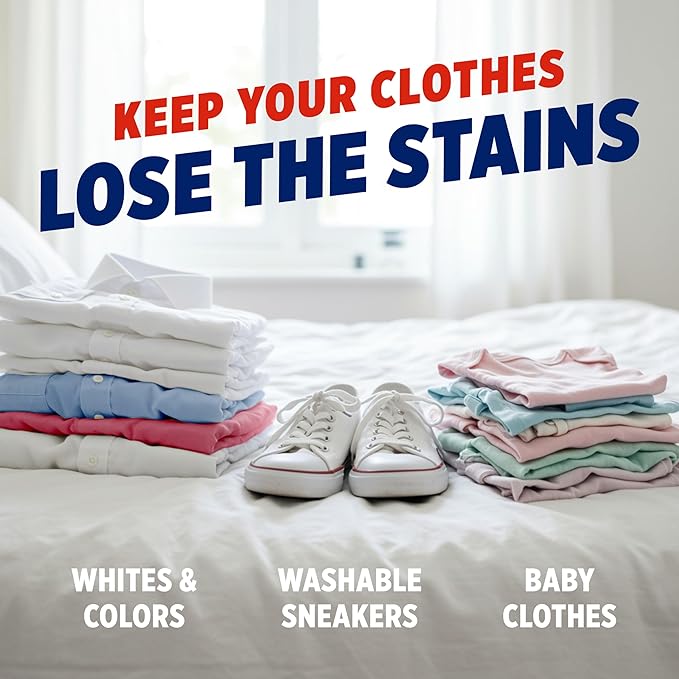 OxiClean Max Force Advanced Stain Remover Liquid, Color-Safe, Bleach-Free Kids and Baby Essential, Use with Detergent to Remove Messy Stains like Berries, Juice, Mud, Grass, 45 Fl Oz