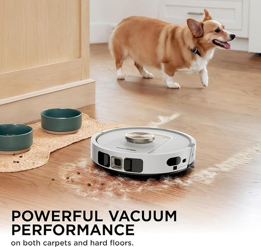 Shark Stratos 2-in-1 Robot Vacuum & Mop with 25+ Hands-Free Features & NeverTouch Self-Cleaning Base, Precision Mapping, Autolift Technology, HEPA Filtration, Edge Detect, White, RV2720ZE