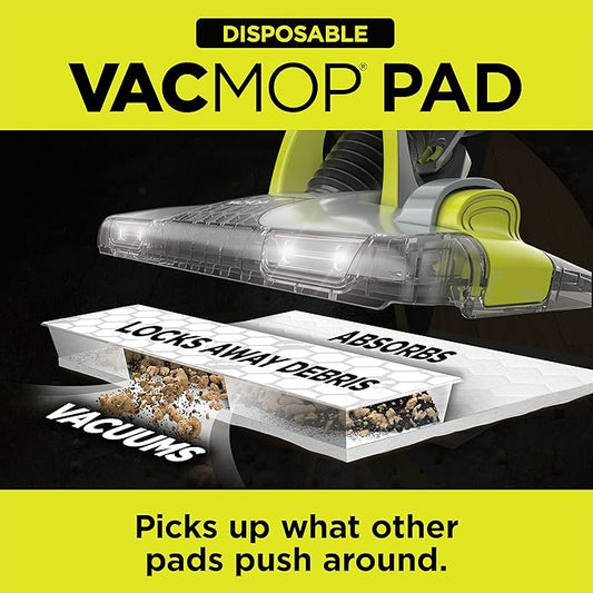 Shark VACMOP Disposable Hard Floor Pad Refills, Compatible with VM252 & VM180, No-Touch Disposal, for use on All Sealed Floors - Stone, Hardwood, Laminate & Tile, (46 Count Total), VMP46