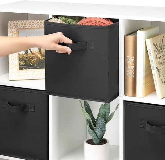 Whitmor Collapsible Cubes - 10.5 x 10.5 x 11 inches - Black - Set of 4 (Pack of 2)