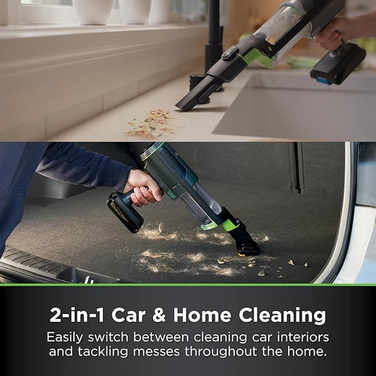 Shark PowerBoost Cordless 2-in-1 Car/Home Handheld PowerVac, Powerful Suction, 40 Minute Runtime, Portable, 3 Cleaning Modes, LED Screen, Furfins Tool, Duster Crevice Tool, Charcoal, BH102