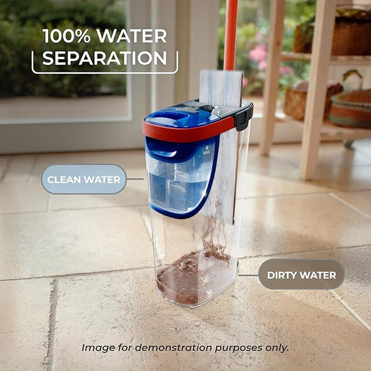 O-Cedar H2prO Flat Mop System | Quick Cleaning Tool | Clean with Clean Water | Machine Washable Reusable Microfiber Mop Pad | Safe on Wood Floors, Vinyl, Tile, Baseboards, Walls