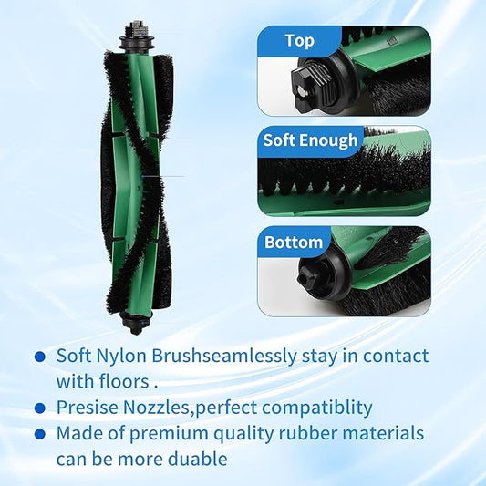 Replacement Parts Compatible with Irobot Roomba Y0110 Y013420 Y0140 Y054020 Q011 Q0120 Q052 Vacuum,1 Roller Brush, 6 & 6 Side Brush