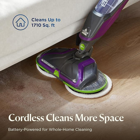 BISSELL® Spinwave Cordless Pet Hard Floor Spin Mop Cleaner 18V with washable mop pads for sealed hard floors, 23157