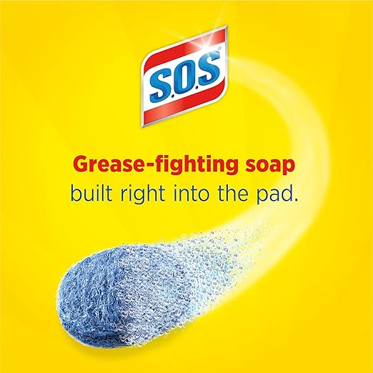 S.O.S Steel Wool Soap Pads | Lemon Fresh | 10 Count, Pack of 6