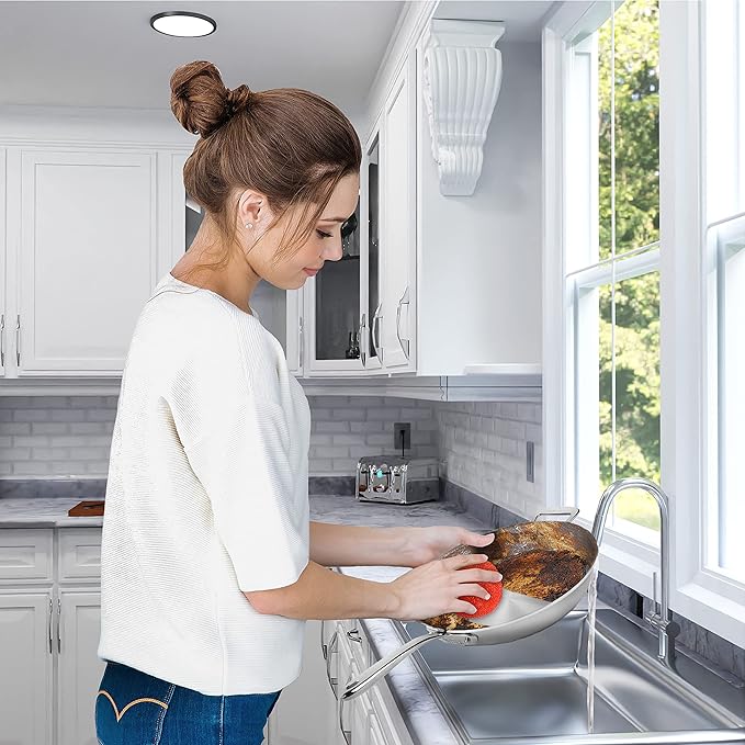 SCRUBIT 18 Round Nylon Dish Scrubber Scouring Pads - Assorted Colors Scourer Pads - Tough and Durable - Non-Scratch for Non-Stick Cookware