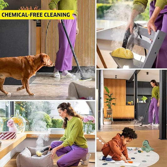 Kärcher Steam Cleaner, Multi Purpose, Power Steamer, Chemical-Free, 40 Sec Heat-Up, for Grout, Tile, Hard Floors, Appliances & More - SC 3 Easy Fix