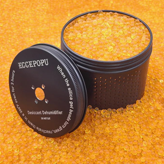 Gun Safe Dehumidifier 200g - Silica Gel Desiccant Canister, Moisture Absorber for Gun Cabinets & Safes, Protect 27 Cubic Feet, Black, Aluminum Shell