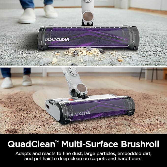 Shark IW1111 Detect Pro Cordless Stick HEPA Filter, QuadClean Multi-Surface Brushroll, Lightweight Vacuum, Includes 8" Crevice Tool, Up to 40-Minute Runtime, Dark Grey/Silver (Renewed)
