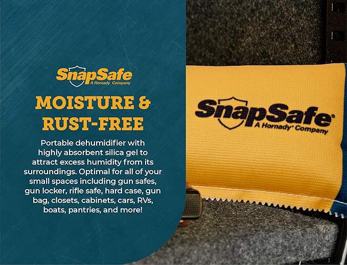 SnapSafe Reusable Dehumidifier Bag 450G, 75908 - Portable, Easy to Use Moisture Absorbers for Gun Safes & Cabinets - Prevent Moisture Damage for Gun Safe Accessories, Firearms in Your Gun Vault