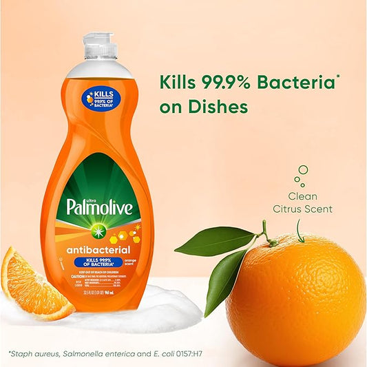 Palmolive Ultra Dish Liquid, Orange, Antibacterial, 32.5 Fl Oz (Pack of 1)