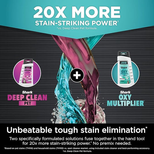 Shark StainStriker HairPro Portable Carpet, Upholstery & Area Rug Cleaner, Stain, Hair & Odor Remover, 3 Tools & dual activated Solution, Teal, PX253BRN