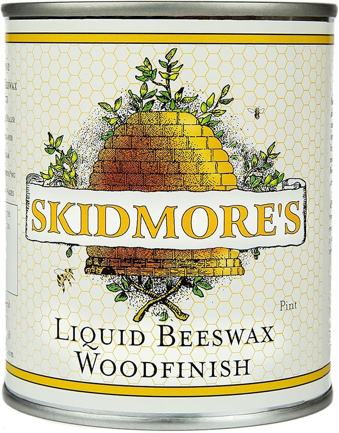 Skidmore's Premium Liquid Beeswax Wood Finish | Natural Non Toxic Formula Will Polish, Condition, Restore Interior Wood | Repair a Scratch, Restores Furniture, Hardwood Floor Restorer | 1 Pint