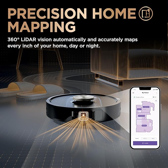 Shark Robot Vacuum & Mop Combo, PowerDetect NeverTouch Pro, Self-Emptying, Self-Refill with Self-Clean Pad Wash & Dry, 60-Day Debris Capacity, 30-Day Refill Tank, 5 Technologies, Black, AV2800ZEBK
