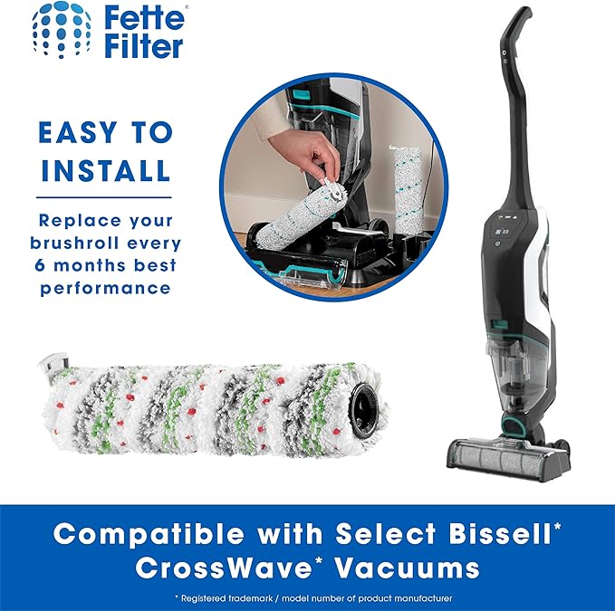 Fette Filter Multi Surface Pet Brush Roll - 2 Pack Compatible with BISSELL 2788, 2554A, 25542, 25548, 2593, 2554, 2596, 2596M, 2590, 2596B Vacuum Brush Roll - HEPA Material - Reusable