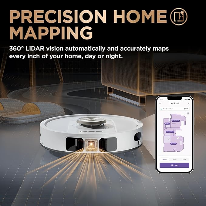 Shark Robot Vacuum and Mop, Self-Empty, Self-Refill & Self-Clean, Robot Vacuum and Mop with Bagless, 60-Day-Capacity HEPA Self-Empty Base, 30-Day-Capacity Refill Tank, White