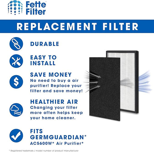 Fette Filter - Air Purifier Filter Model AC5600W. Filter N Compare to Part # FLT5600. (Pack of 1)
