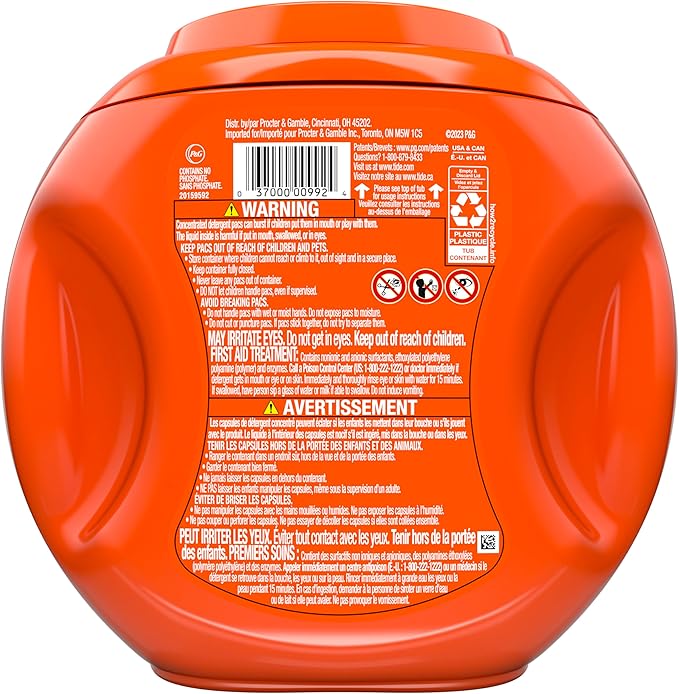Tide PODS laundry detergent pacs, 3-in-1 Stain Remover, Odor Fighter, Color Protector, 42 Count, HE compatible, Spring Meadow Scent