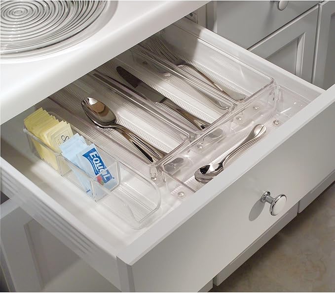 iDesign Linus BPA-Free Plastic Drawer Organizer - 3.25" x 9.75" x 2.25", Clear