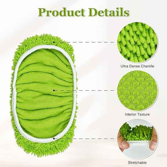 XL Mop Pads Compatible with Swiffer XL Sweeper, X-Large Dry Sweeping Cloths, XL Wet Pads Refills, Reusable Washable Microfiber Heavy Duty Wet Mopping Cloths for Hardwood Floor Cleaning, 4 Pack