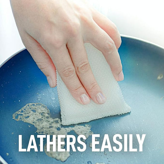 Scotch-Brite Greener Clean Dish Scrubbers, 18 Non-Scratch Kitchen Sponges, Best for Safe, Effective Cleaning of Nonstick Pots and Pans, Glassware, China, Tubs & Tile, Dishwasher Safe, Long-lasting