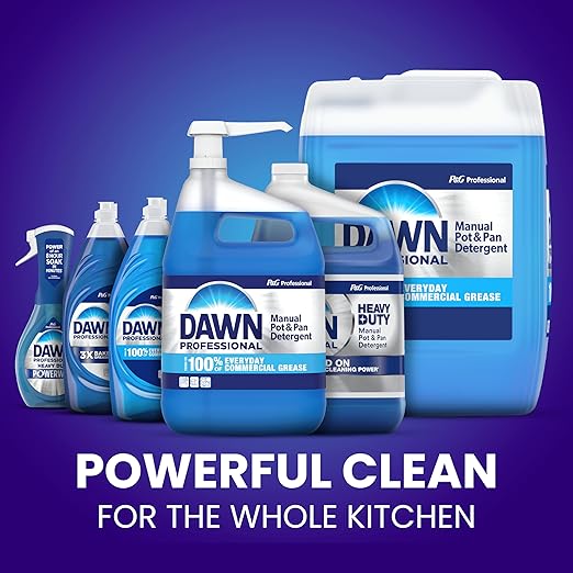Dawn Professional Heavy Duty Manual Pot and Pan Dish Soap Detergent, 1 Gallon (Case of 4)