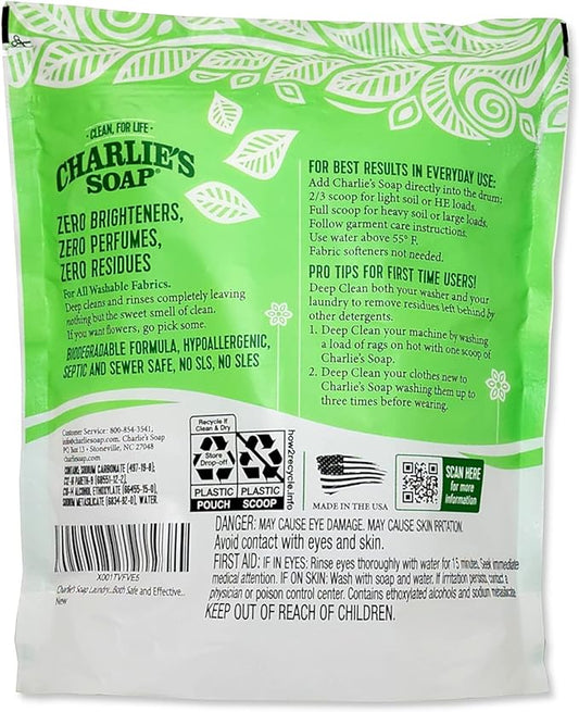 Charlie’s Soap Laundry Powder New (150 Loads, 1 Pack) Fragrance Free Hypoallergenic Plant Based Deep Cleaning Laundry Powder – Biodegradable Eco Friendly Sustainable Laundry Detergent