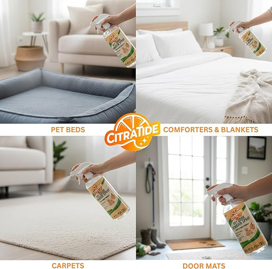 Pet Odor Eliminator – Dog & Cat Urine, Carpet Stains and Smells – Citrus Cleaner – Non-Toxic, Plant-Based Odor Neutralizer for Pet Beds, Carpets & Couches, USA Made (32oz)