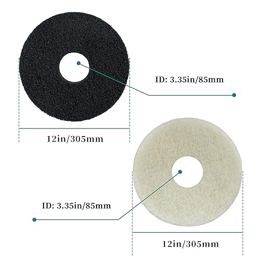 Polish Orbiter Pad 437.051/437071 for Oreck ORB550MC Orbiter Floor Machine 12" Diameter(2pcs)