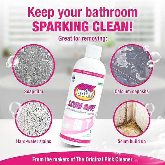 Quick 'n Brite Scum Off Shower Cleaner - No Scrub, No Harsh Chemical Daily Shower Cleaner, Multi-Surface All-Purpose Cleaner 64 Oz (Packaging May Vary)