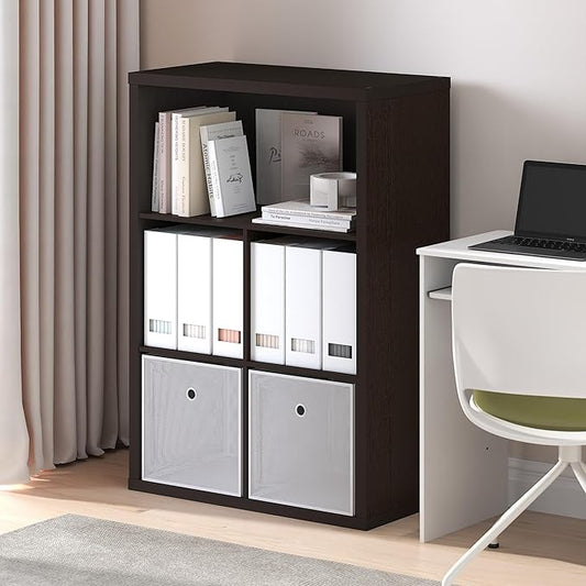 Furinno Cubicle Book Shelf, 5-Cube Bookshelf, Extra Thick Frame Cube Storage Organizer Bookcase with Closed Back, 15.3 x 29.9 x 43.3, for Living Room, Bedroom, Home Office, Dark Oak