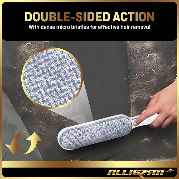Lint Brush, Pet Hair Remover, Lint Remover for Clothes, Sofa, Carpets, Car Seats. Cat Hair Remover. Dog Hair Remover Laundry. Double-Sided. Reusable. Self-Cleaning Base. ALLISTAR (Snow Peak White)