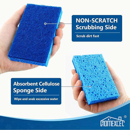 HOMEXCEL Sponges Kitchen 24pcs, Non-Scratch Scrub Dish Sponge Safe on Non-Stick Cookware, Dual Sided Cleaning Sponges for Kitchen, Household, Bathroom and More