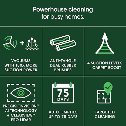 iRobot Roomba Max 705 Vac Robot Vacuum + AutoEmpty Dock - Extreme Power-Lifting Suction, Anti-Tangle Dual Rubber Brushes, Self-Empties, Recognizes and Avoids Obstacles, LiDAR Navigation