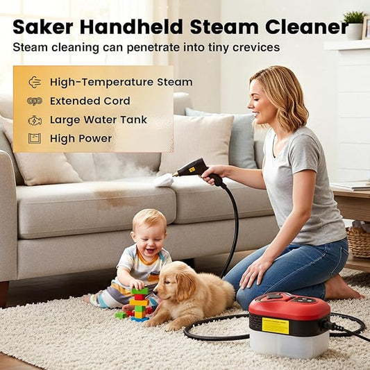 Saker Steam Cleaner for Home,6-Level Adjustable Steamer for Cleaning,Portable Handheld Steam Cleaner,Portable Steamer for Living Room,Kitchen,Bathroom Cleaning