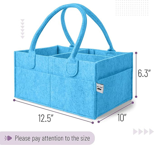 Mr. Pen- Baby Diaper Caddy Organizer, 1 Pack, Blue, Baby Caddy Organizer with Handle, Compact Size, Collapsible & Portable