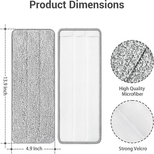 10Pcs Joymoop Mop Replacement Pads, 13 * 4.9'' Universal Mop Pads Mop Head Refills Washable Wet Mop, Compatible with Most 11-13” Size Mops,